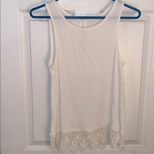 Off-White Top with Lace Detailing on the Bottom